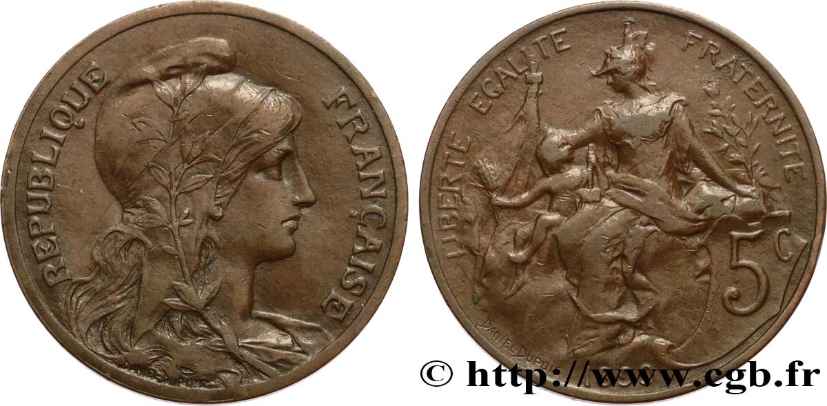 5 centimes Daniel-Dupuis 1899  F.119/7 VF35 