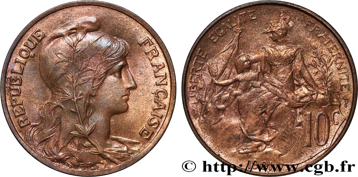 10 centimes Daniel-Dupuis 1901  F.136/10 VZ60 