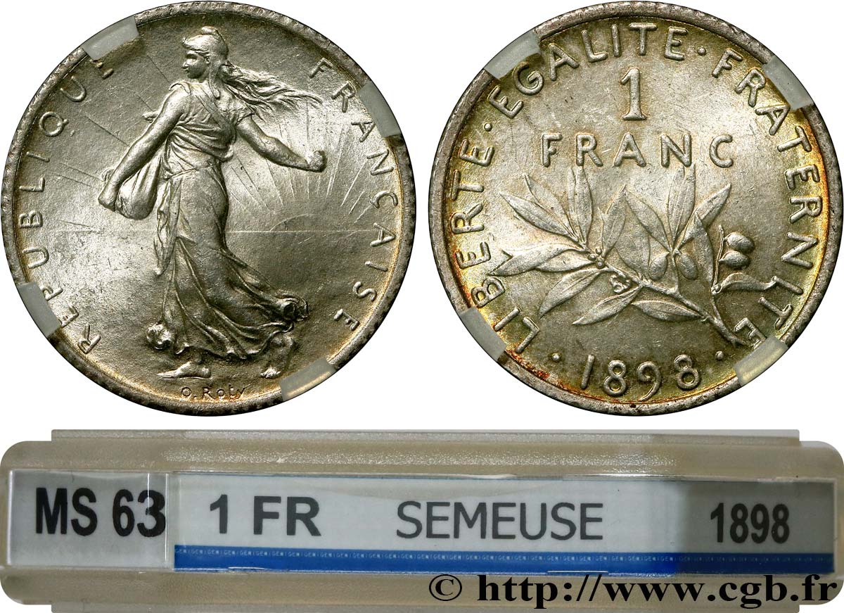 1 franc Semeuse 1898 Paris F.217/1 fST63 GENI