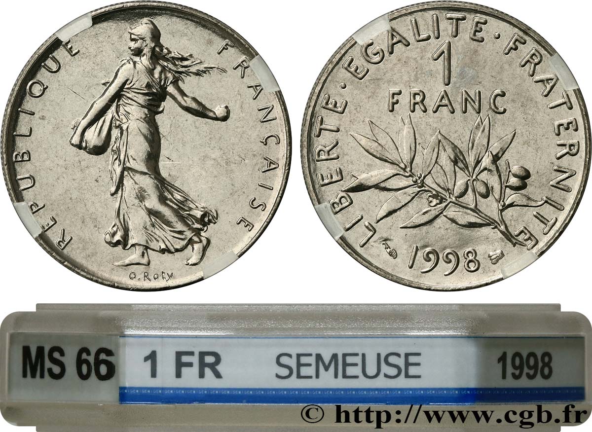 1 franc Semeuse, nickel, BU (Brillant Universel) 1998 Pessac F.226/46 MS66 GENI