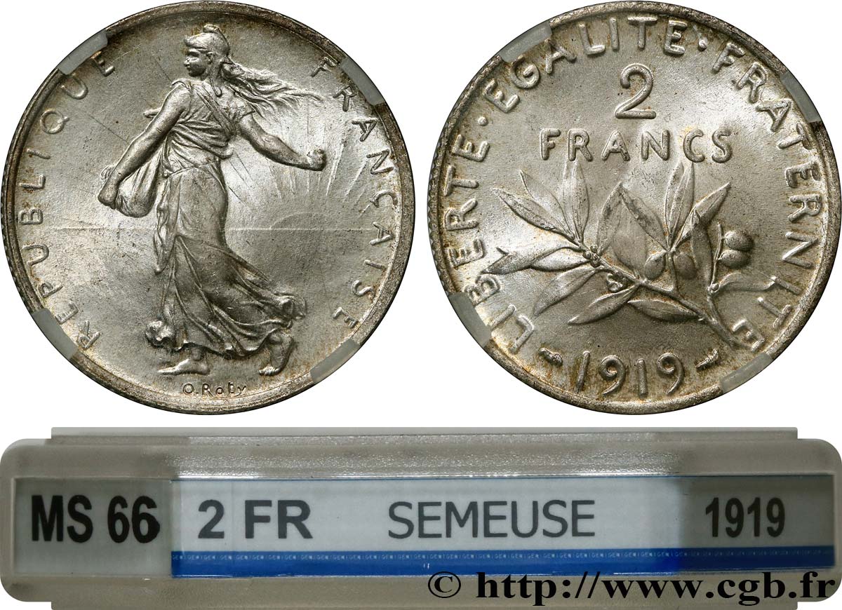 2 francs Semeuse 1919  F.266/21 FDC66 GENI