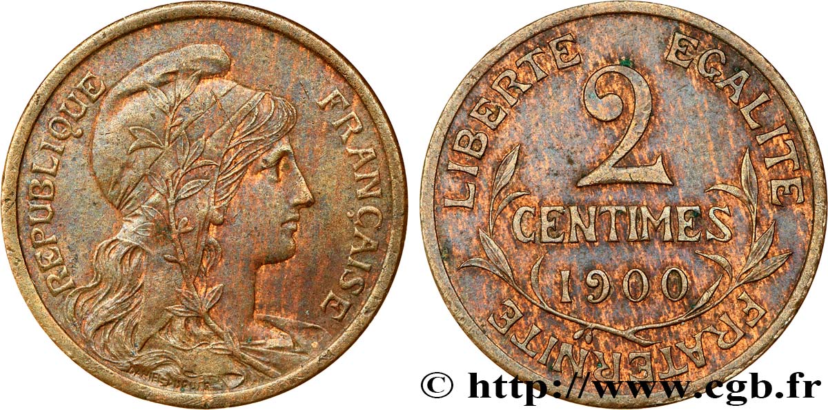 2 centimes Daniel-Dupuis 1900 Paris F.110/4 TTB50 