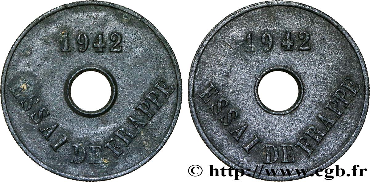 Essai de frappe, 20 centimes 1942  GEM.52 6 TTB50 