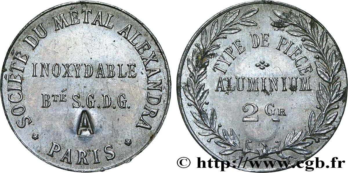Essai Société du métal Alexandra au module de 5 centimes n.d. Paris Maz.2330  SUP58 
