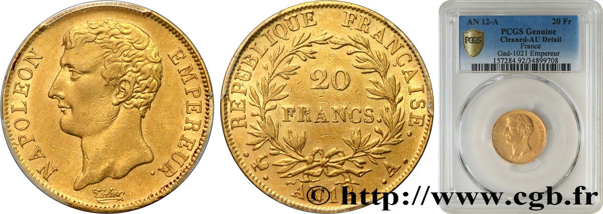 20 francs or Napoléon Empereur, buste intermédiaire 1804 Paris F.511/1 q.SPL PCGS
