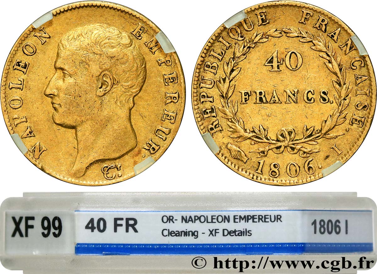 40 francs or Napoléon tête nue, Calendrier grégorien 1806 Limoges F.538/2 BB GENI