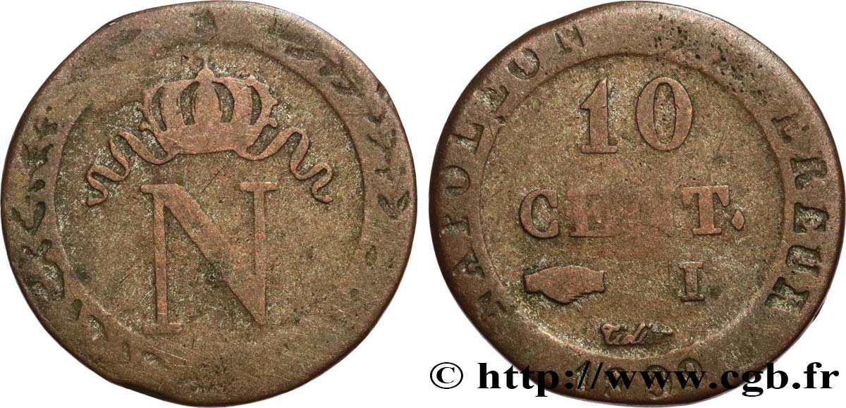 10 cent. à l N couronnée 1809 Limoges F.130/15 RC12 