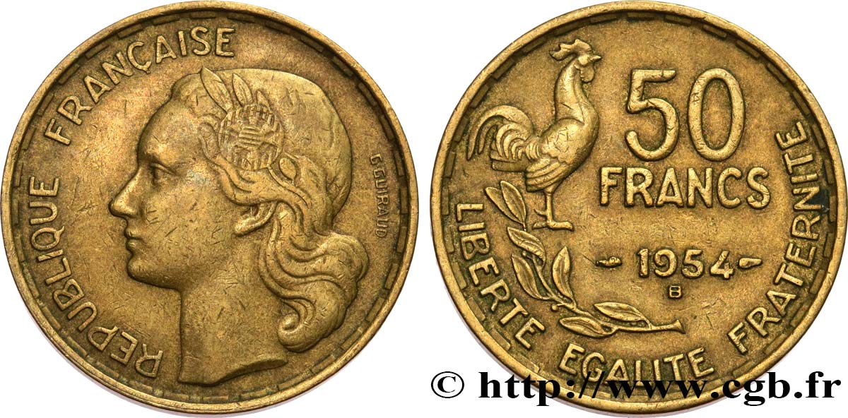 50 francs Guiraud 1954 Beaumont-le-Roger F.425/13 TB35 