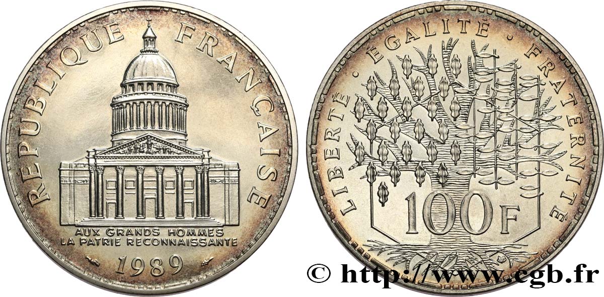 100 francs Panthéon, Brillant Universel 1989  F.451/9 FDC 