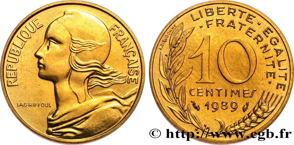 10 centimes Marianne, Brillant Universel 1989 Pessac F.144/29 ST 