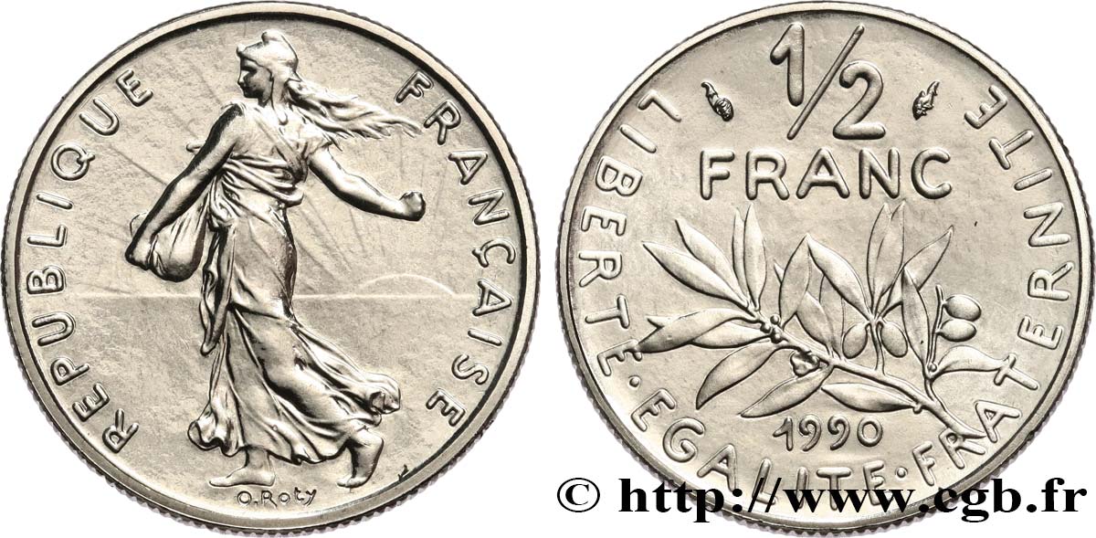 1/2 franc Semeuse 1990 Pessac F.198/29 MS 