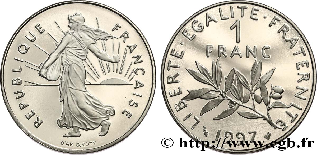 1 franc Semeuse, nickel, BE (Belle Épreuve) 1997 Pessac F.226/45 var. FDC 