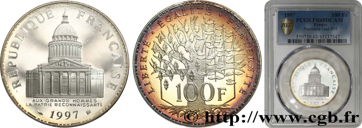 100 francs Panthéon, Belle Épreuve 1997  F.451/20 FDC68 PCGS
