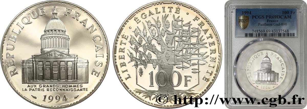 100 francs Panthéon, BE (Belle Épreuve) 1994  F.451/15 FDC69 PCGS