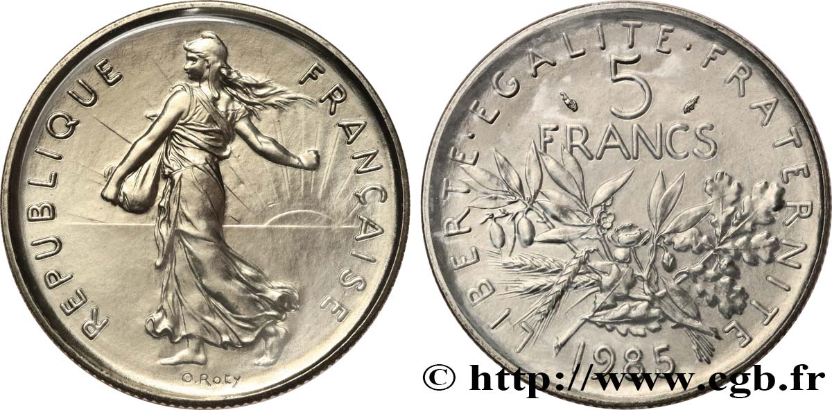 5 francs Semeuse, nickel 1985 Pessac F.341/17 FDC 