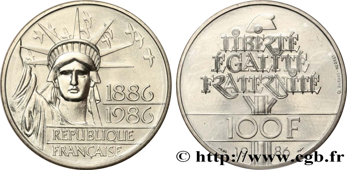 100 francs Liberté (Statue de la) 1986  F.454/2 FDC 