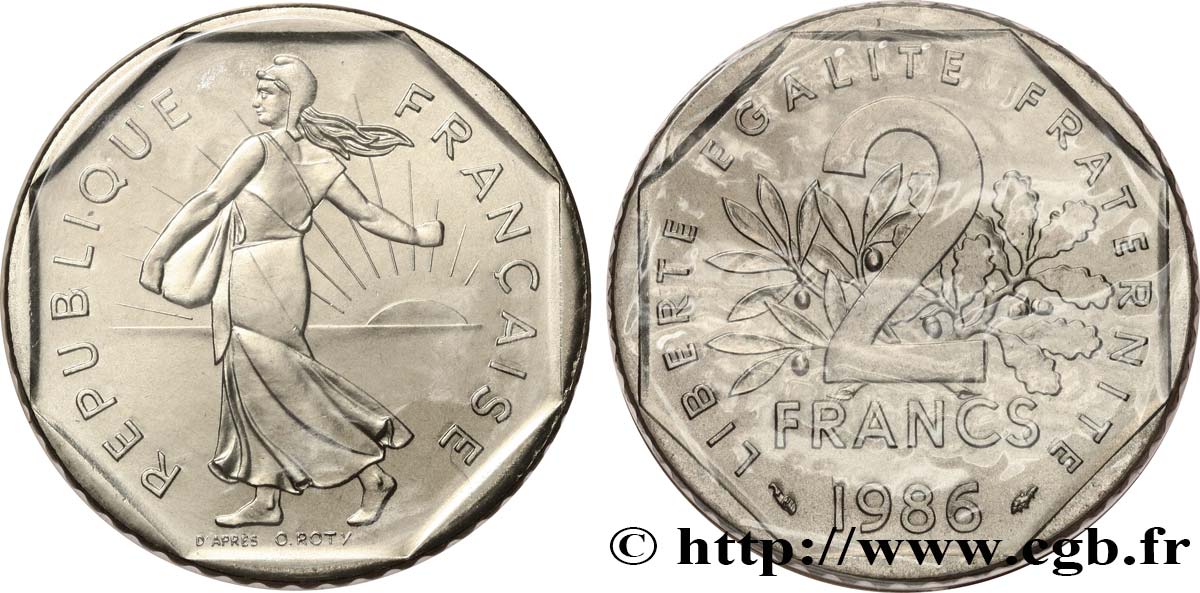 2 francs Semeuse, nickel 1986 Pessac F.272/10 MS 