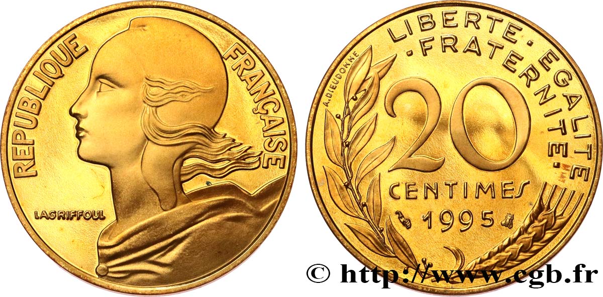 20 centimes Marianne, Belle Épreuve 1995 Pessac F.156/39 var. FDC 