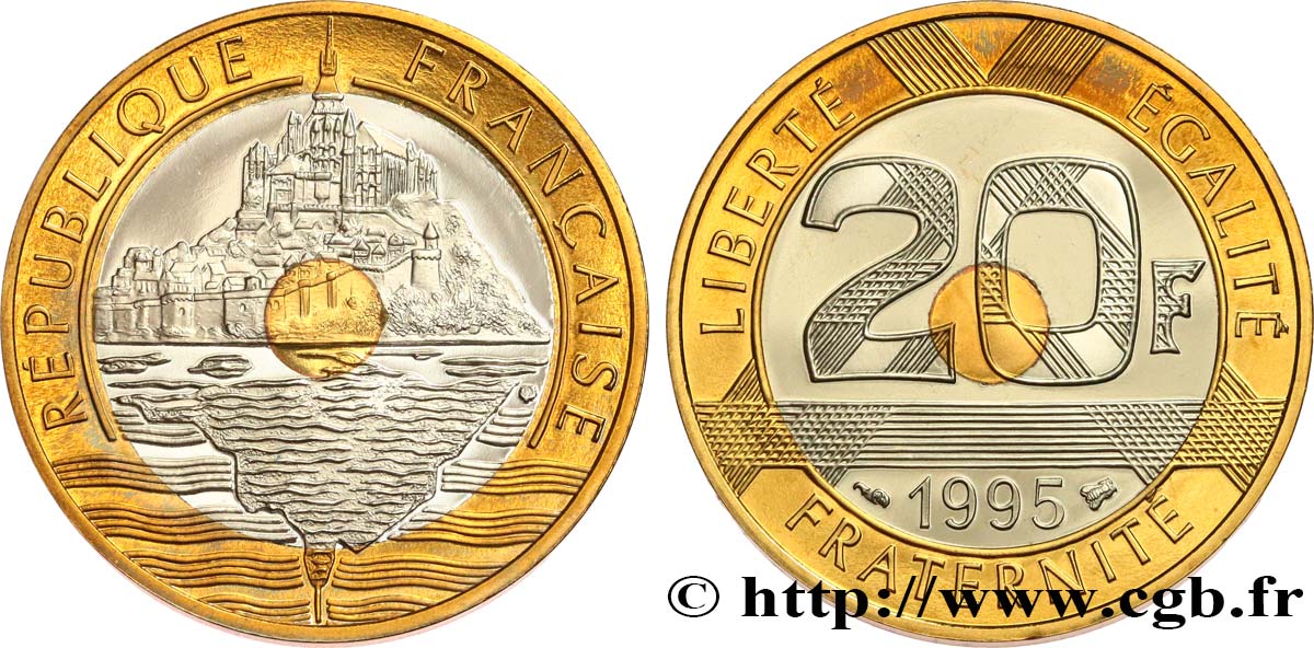 20 francs Mont Saint-Michel, Belle Épreuve 1995 Pessac F.403/11 var. FDC 