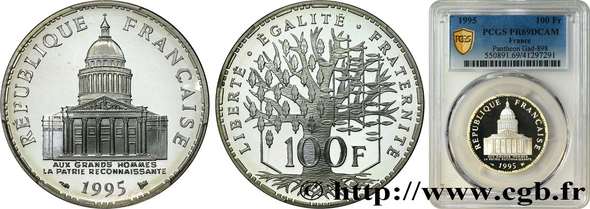 100 francs Panthéon, BE (Belle Épreuve) 1995  F.451/17 ST69 PCGS
