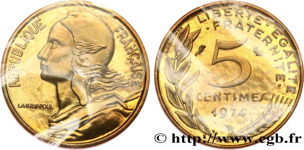5 centimes Marianne 1974 Pessac F.125/10 MS 