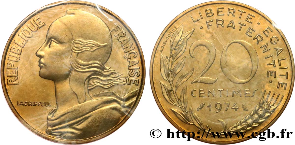 20 centimes Marianne 1974 Pessac F.156/14 FDC 