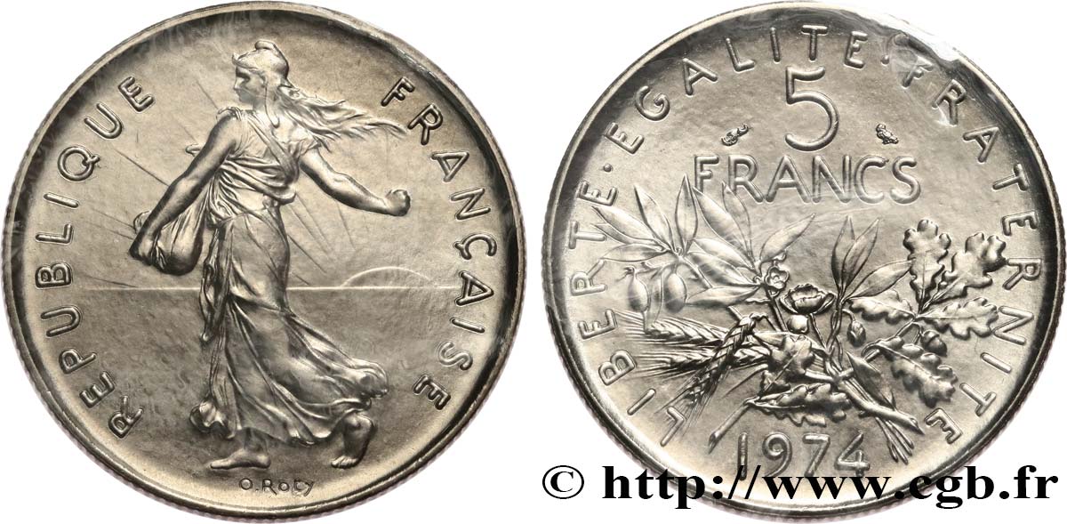 5 francs Semeuse, nickel 1974 Pessac F.341/6 FDC 