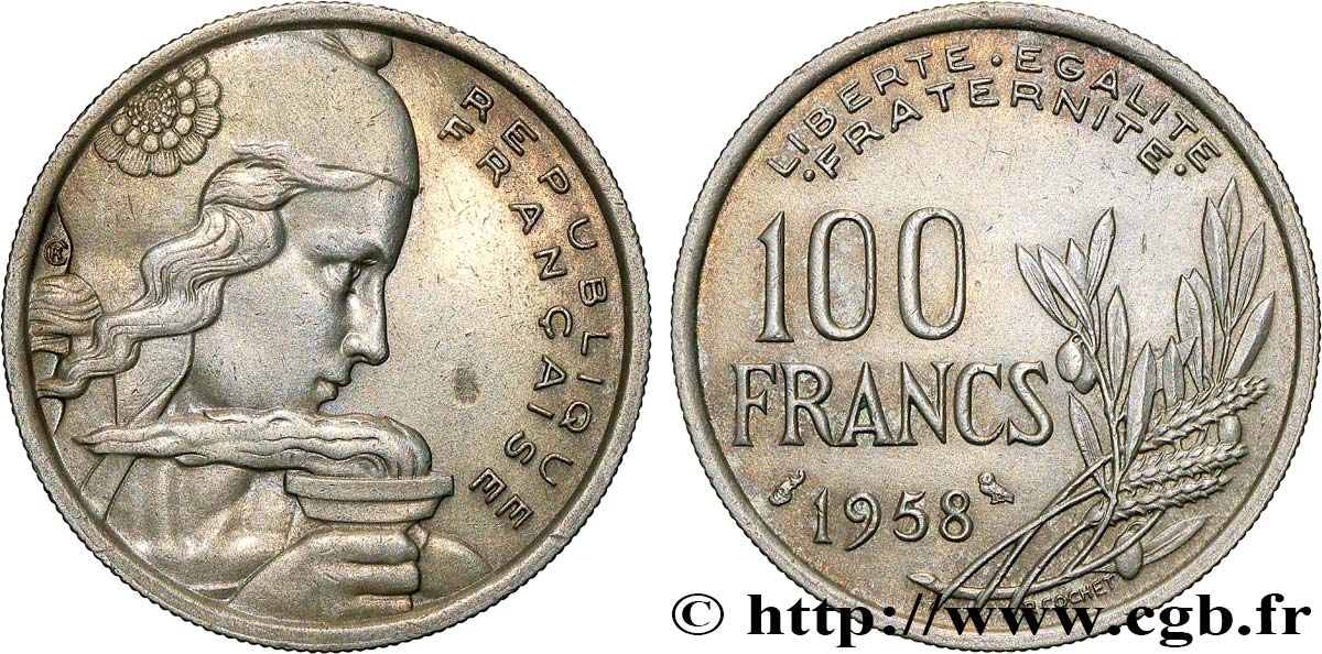 100 francs Cochet, chouette 1958  F.450/13 TTB+ 
