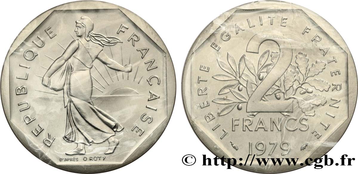 Piéfort argent de 2 francs Semeuse 1979 Pessac GEM.123 P2 MS 
