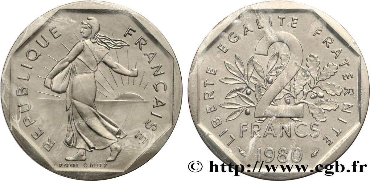 Piéfort nickel de 2 francs Semeuse 1980 Pessac GEM.123 P1  ST 