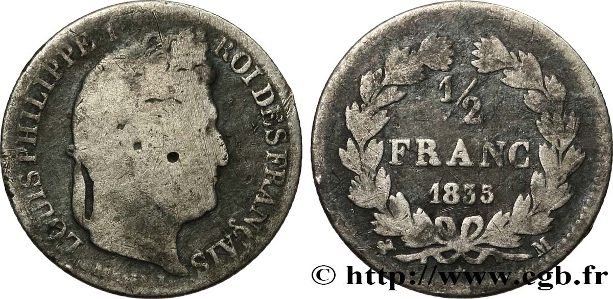 1/2 franc Louis-Philippe 1835 Toulouse F.182/59 B 