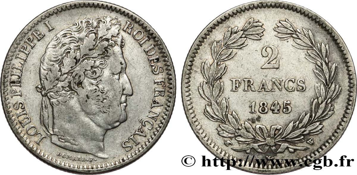 2 francs Louis-Philippe 1845 Lille F.260/107 TTB 