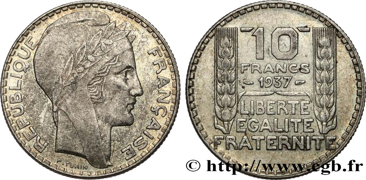 10 francs Turin 1937  F.360/8 AU/XF 