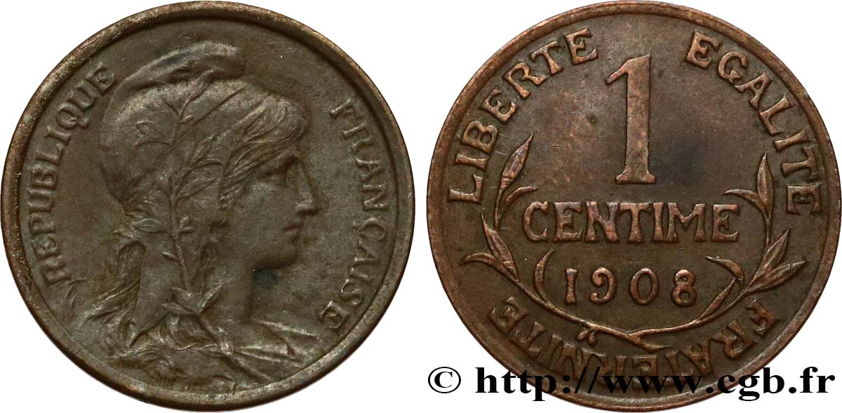1 centime Daniel-Dupuis 1908 Paris F.105/10 VF35 
