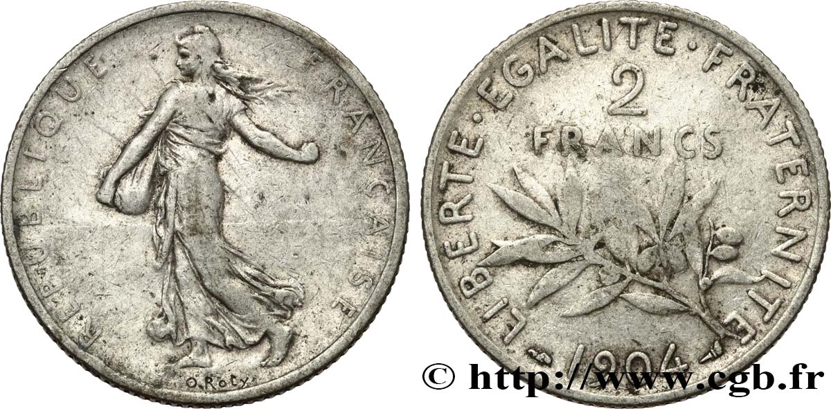 2 francs Semeuse 1904  F.266/8 MB 