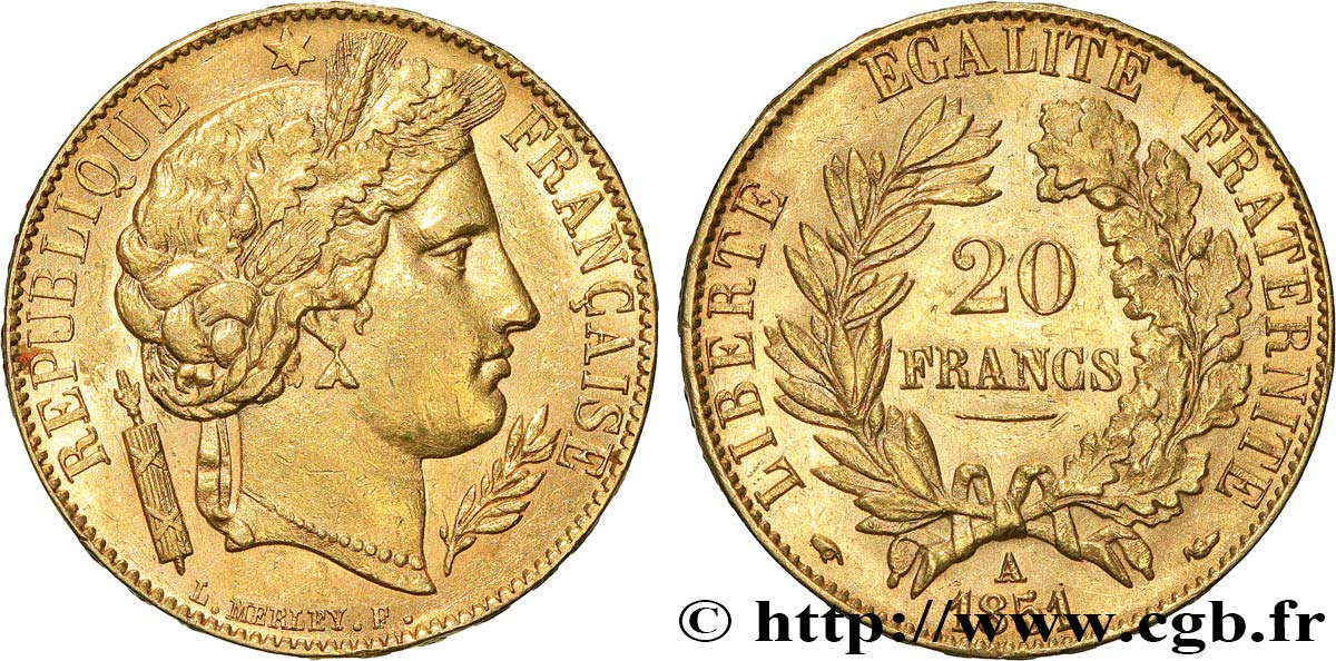 20 francs or Cérès 1851 Paris F.529/4 EBC58 