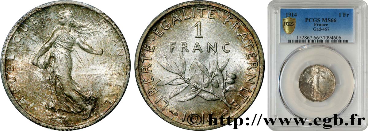 1 franc Semeuse 1914 Paris F.217/19 FDC66 PCGS