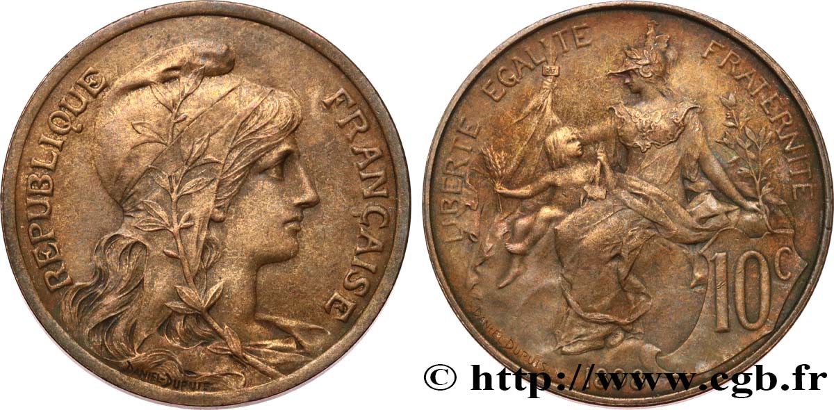 10 centimes Daniel-Dupuis, Flan Mat 1898  F.136/6 SPL61 