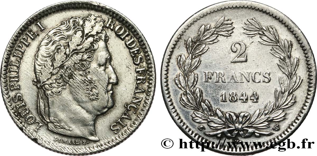 2 francs Louis-Philippe 1844 Lille F.260/101 MBC 