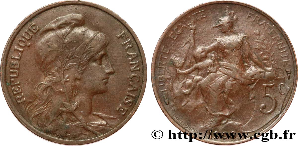 5 centimes Daniel-Dupuis 1908  F.119/19 BC35 