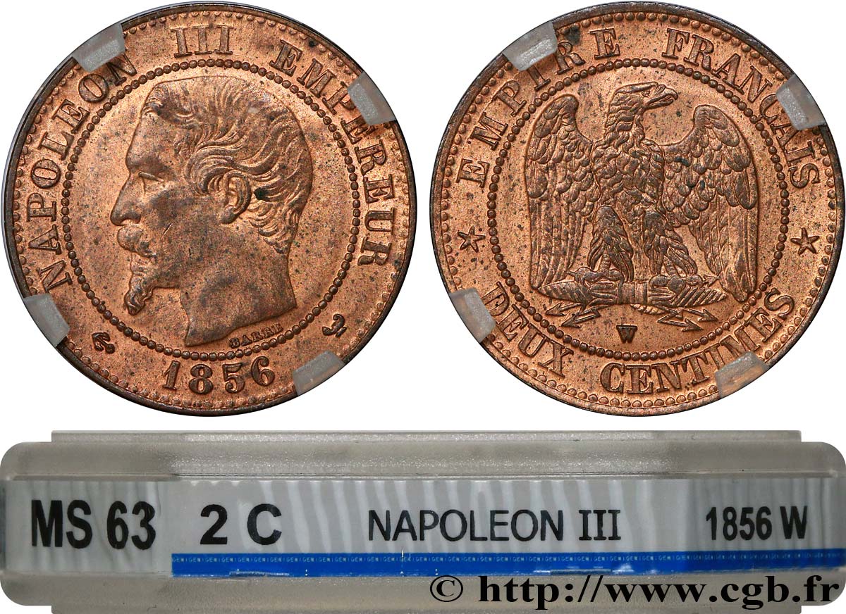 Deux centimes Napoléon III, tête nue 1856 Lille F.107/43 SC63 GENI