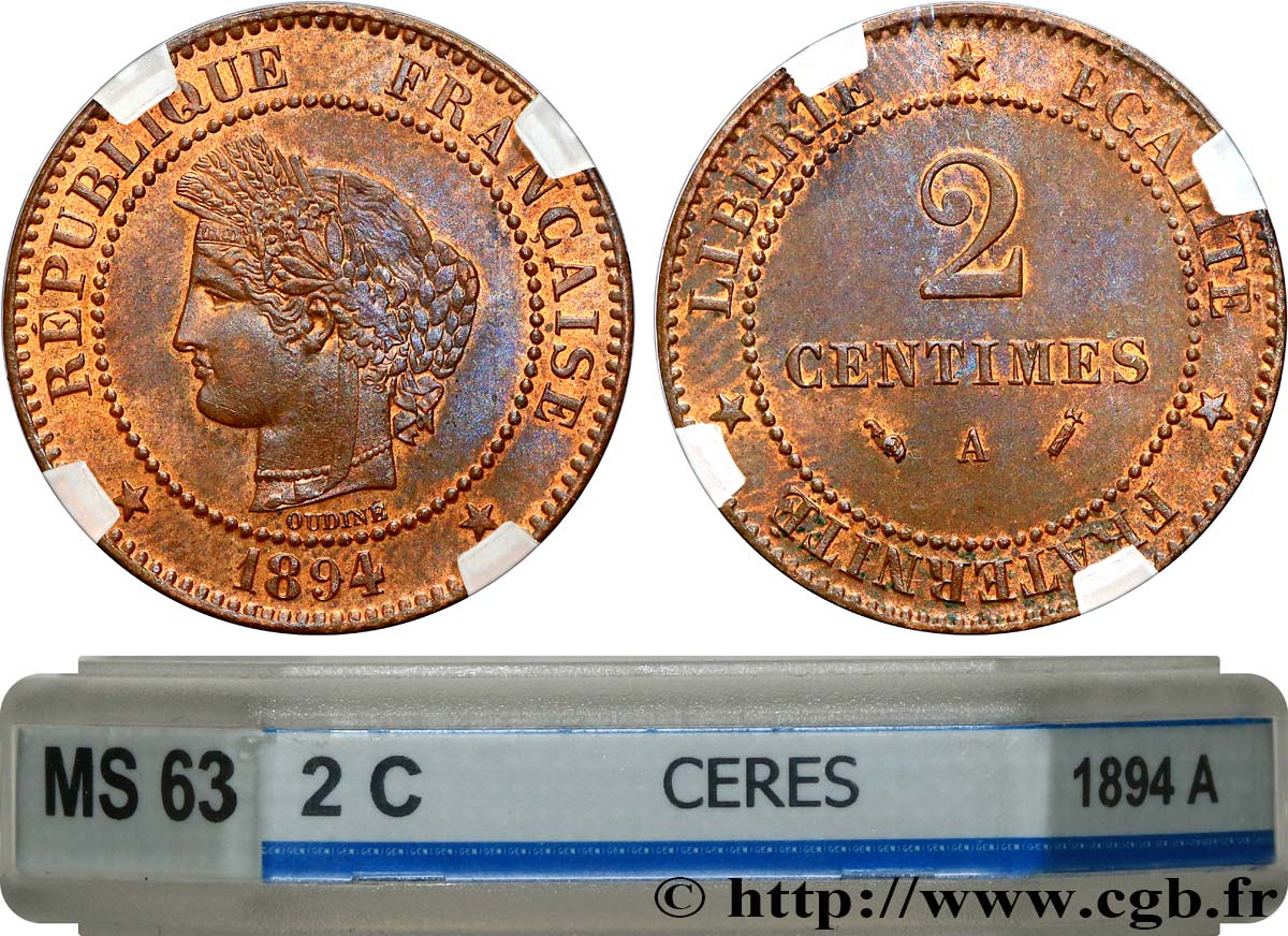 2 centimes Cérès 1894 Paris F.109/20 SPL63 GENI