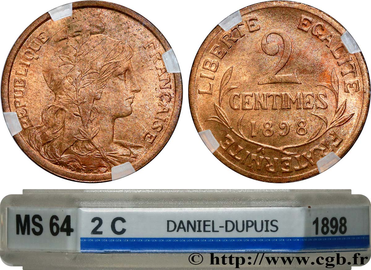 2 centimes Daniel-Dupuis 1898  F.110/1 MS64 GENI
