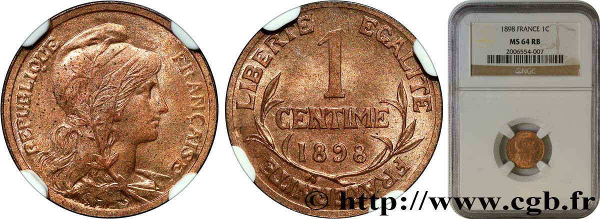1 centime Daniel-Dupuis 1898 Paris F.105/1 SPL64 NGC