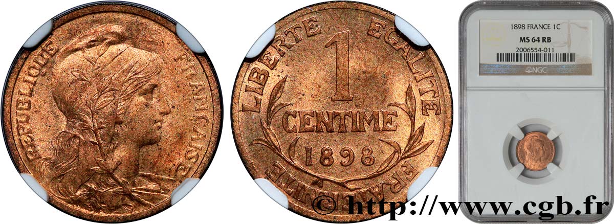 1 centime Daniel-Dupuis 1898 Paris F.105/1 MS64 NGC