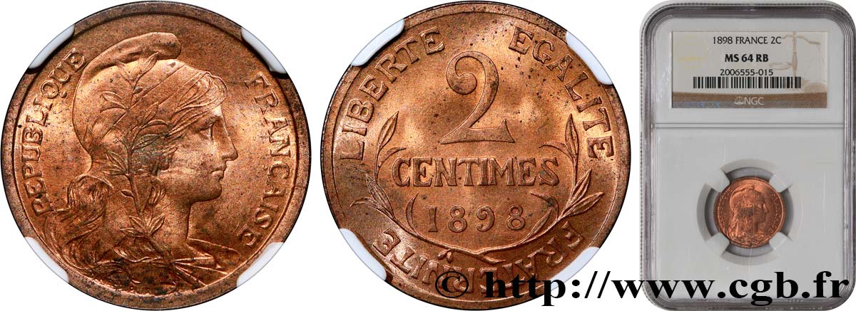 2 centimes Daniel-Dupuis 1898 Paris F.110/1 SC64 NGC