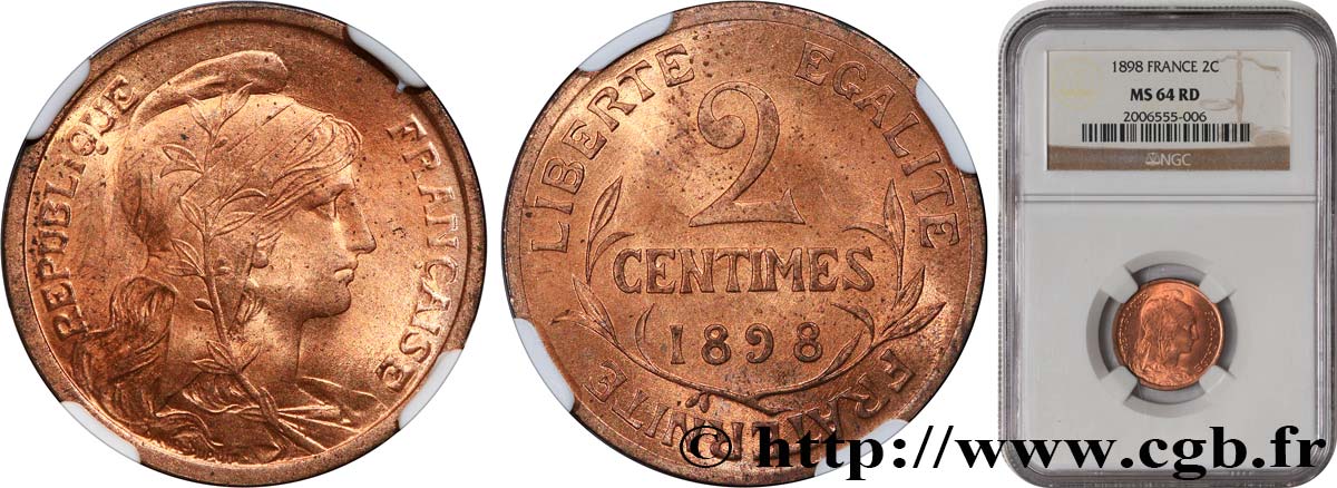 2 centimes Daniel-Dupuis 1898 Paris F.110/1 SC64 NGC