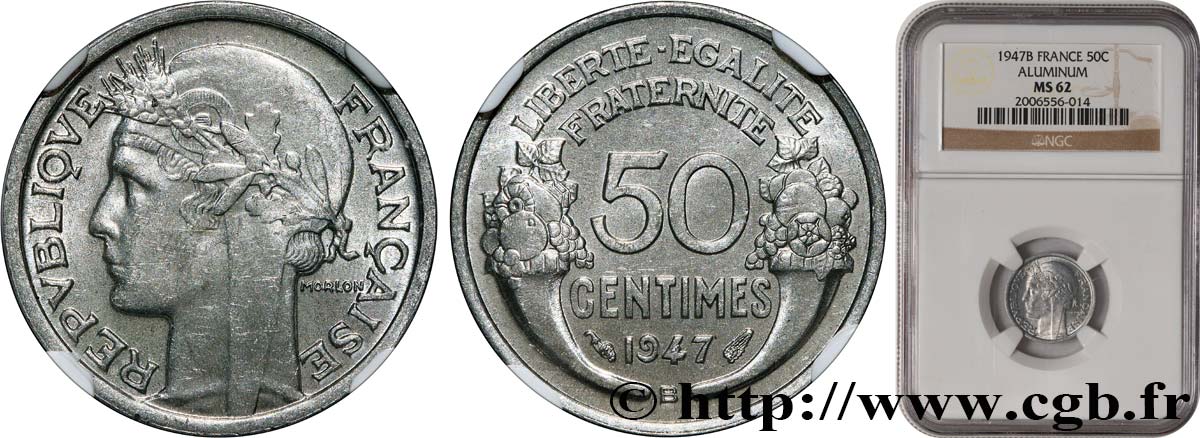 50 centimes Morlon, légère 1947 Beaumont-Le-Roger F.194/11 SUP62 NGC