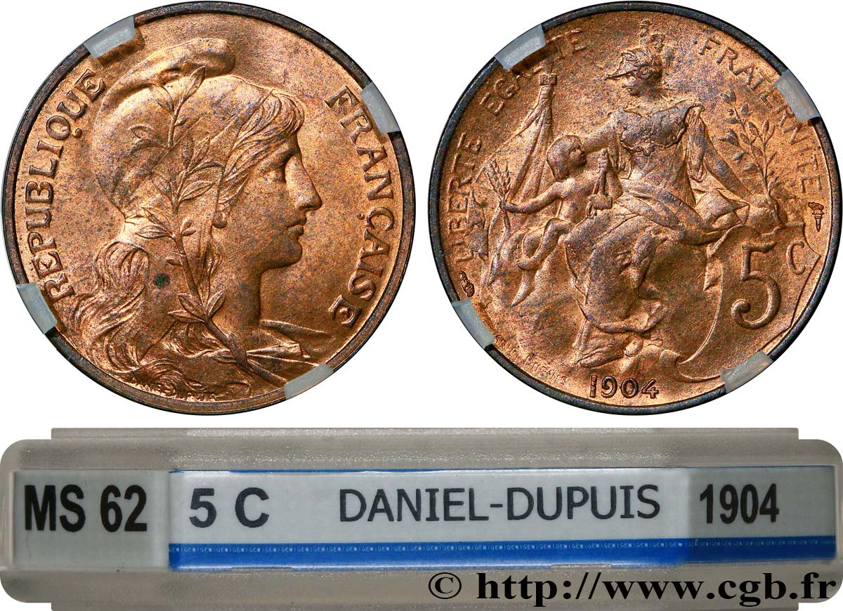 5 centimes Daniel-Dupuis 1904  F.119/14 MS62 GENI