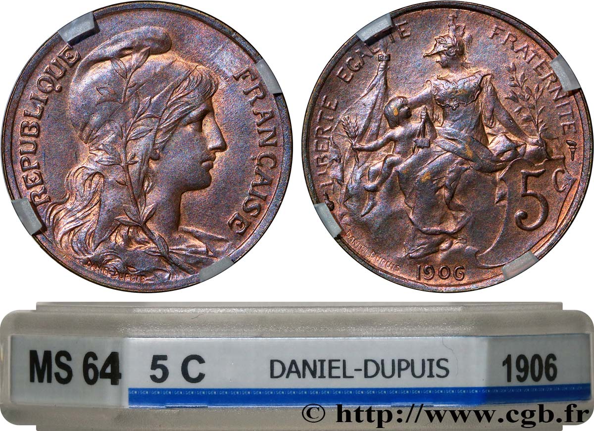 5 centimes Daniel-Dupuis 1906  F.119/16 SPL64 GENI